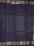 Green mango fancy saree allover zari motifs with contrast pallu and attached blouse