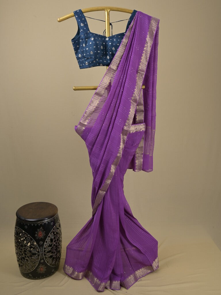Rocket saree Georgette saree in lavender color