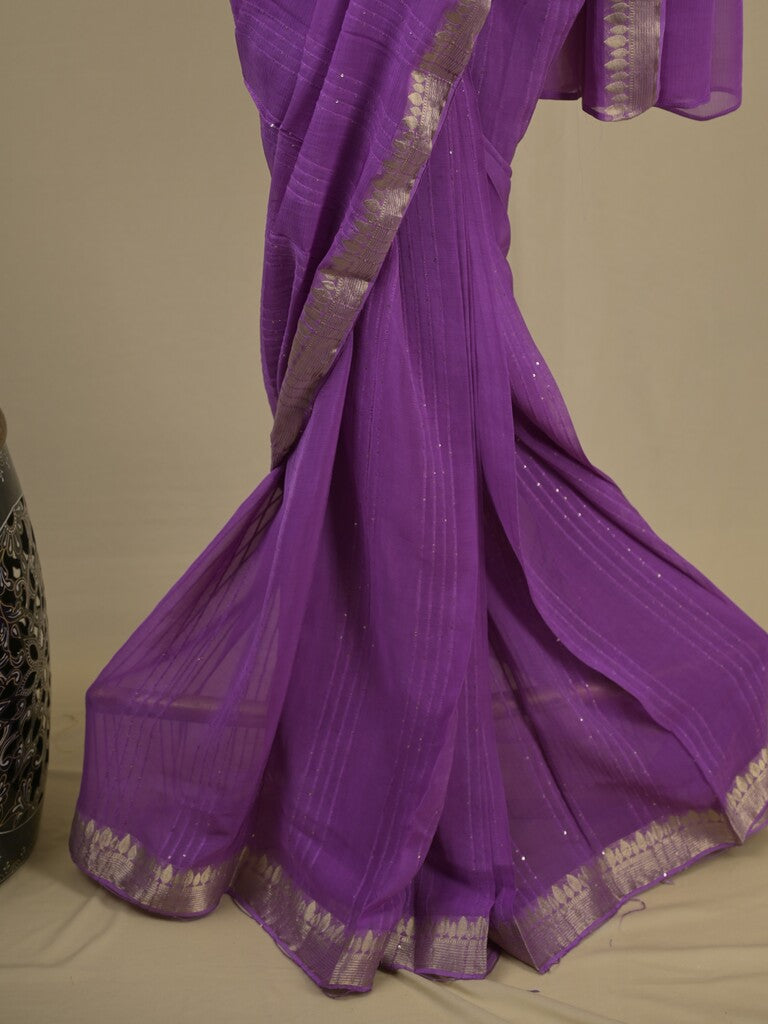 Rocket saree Georgette saree in lavender color