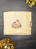 Kota fancy saree cream color allover embroidery & fancy border with printed pallu and printed blouse