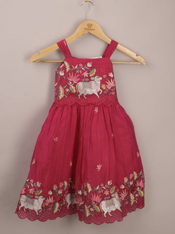 Designer lehengas for kids | dark pink | festive & ethnic wear | 0-1 year