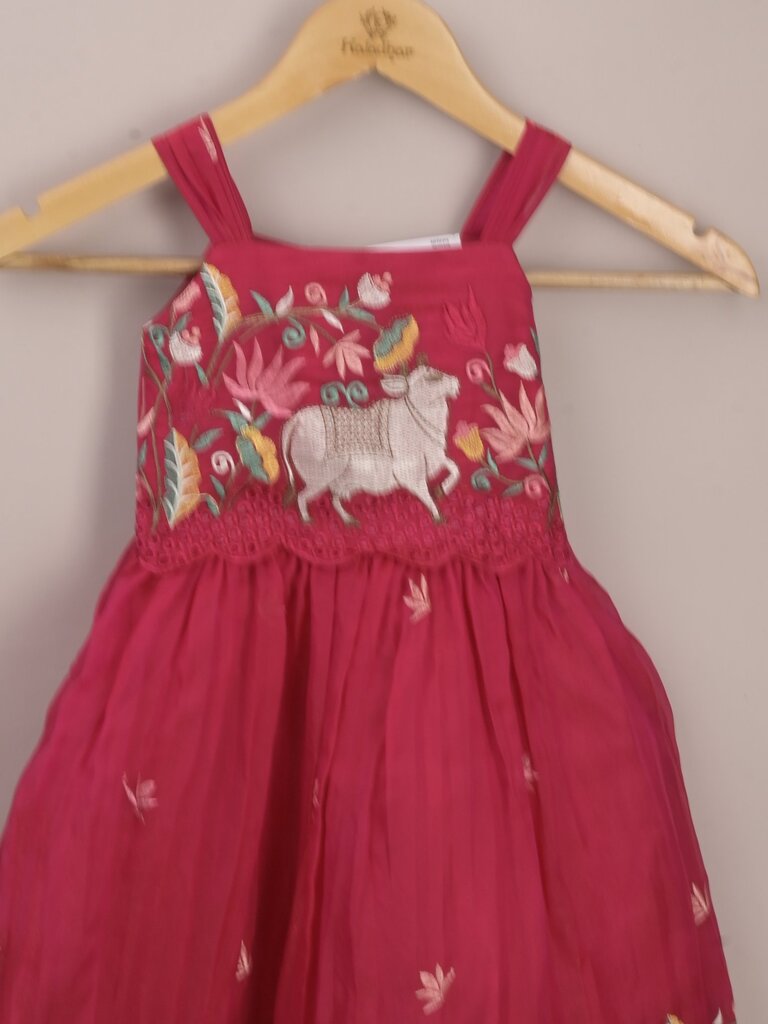 Designer lehengas for kids | dark pink | festive & ethnic wear | 0-1 year
