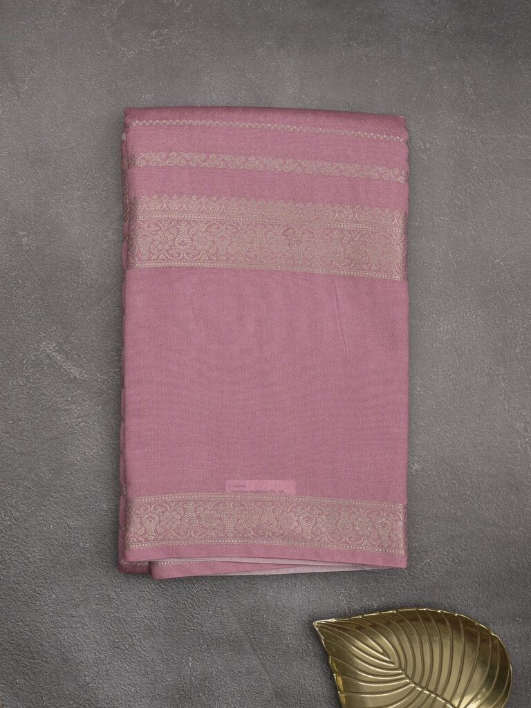 Munga fancy floral printed saree with big border and attached blouse