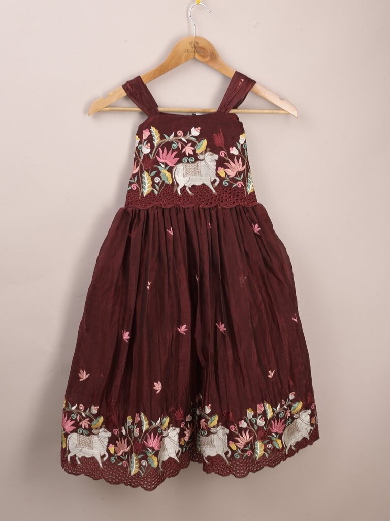 Designer kid's lehengas | wine | party wear | 4-5 years