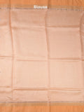 Raw mango fancy saree in peach color with allover zari weaves and zari border with brocade pallu & blouse