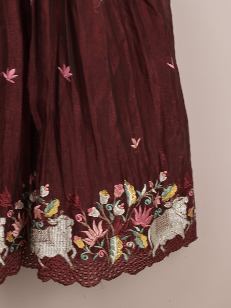 Designer kid's lehengas | wine | party wear | 4-5 years