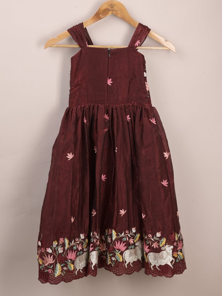 Designer kid's lehengas | wine | party wear | 4-5 years