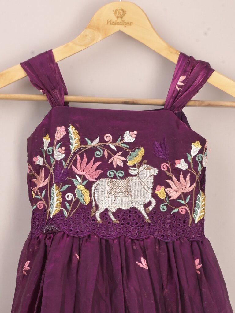 Designer kid's lehengas | wine | party wear | 4-5 years