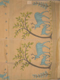 Jamdani cotton saree allover motifs and weaving pallu and attached plain blouse