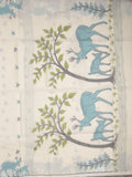 Jamdani cotton saree allover motifs and weaving pallu and attached plain blouse