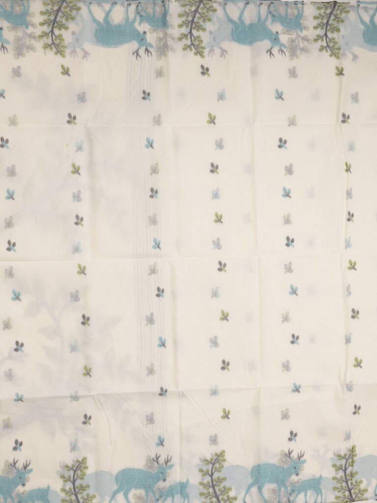 Jamdani cotton saree allover motifs and weaving pallu and attached plain blouse