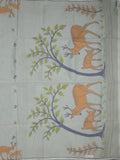 Jamdani cotton saree allover motifs and weaving pallu and attached plain blouse