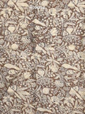Kalamkari silk fancy saree in light cream color with contrast border & printed pallu and printed blouse