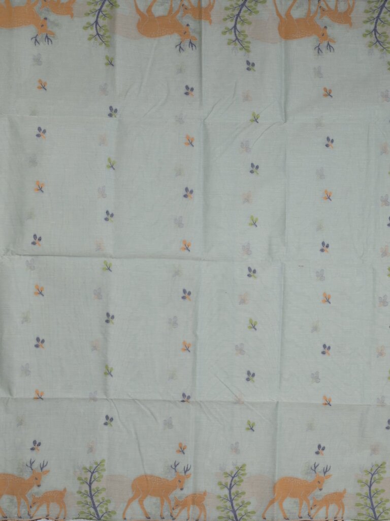 Jamdani cotton saree allover motifs and weaving pallu and attached plain blouse