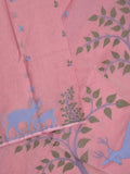 Jamdani cotton saree allover motifs and weaving pallu and attached plain blouse