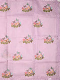 Kota fancy saree light purple color allover embroidery & fancy border with printed pallu and printed blouse