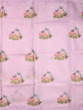 Kota fancy saree light purple color allover embroidery & fancy border with printed pallu and printed blouse