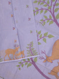 Jamdani cotton saree allover motifs and weaving pallu and attached plain blouse