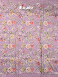 Kota fancy saree light purple color allover embroidery & fancy border with printed pallu and printed blouse