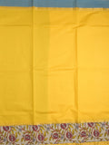 Mangalagiri cotton saree in yellow color with kalamkari border and zari pallu & kalamkari blouse