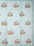Kota fancy saree pastel blue color allover embroidery & fancy border with printed pallu and printed blouse