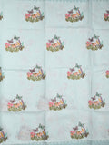 Kota fancy saree pastel blue color allover embroidery & fancy border with printed pallu and printed blouse