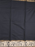 Mangalagiri cotton saree in black color with kalamkari border and zari pallu & kalamkari blouse