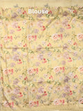 Kota fancy saree cream color allover embroidery & fancy border with printed pallu and printed blouse