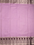 Kora fancy saree purple color allover checks with zari border and rich pallu & brocade blouse