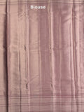 Kora fancy saree pink color allover checks with zari border and rich pallu & brocade blouse