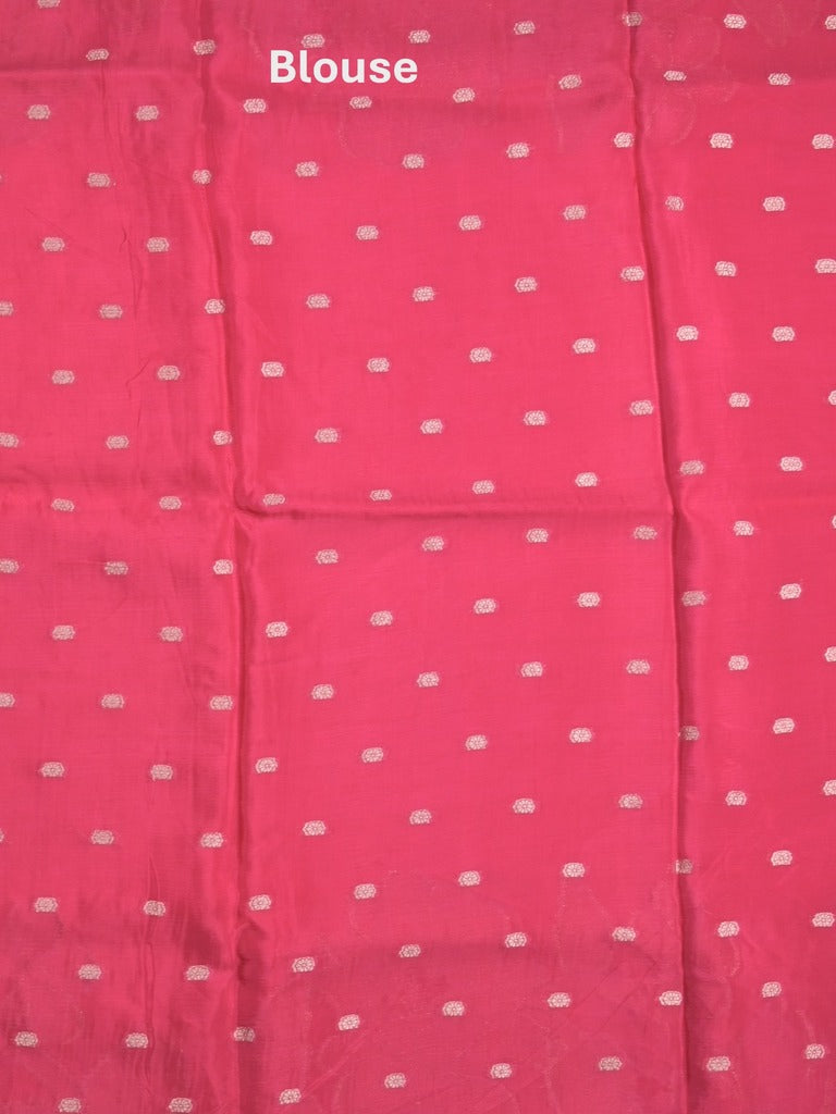 Kora fancy saree pink color allover plain with zari border and zari pallu & self blouse