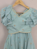 Designer lehengas for girls | sky blue | party wear & festive wear | 8-9 years
