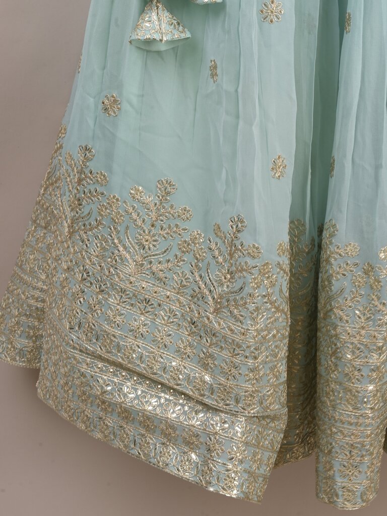 Designer lehengas for girls | sky blue | party wear & festive wear | 8-9 years