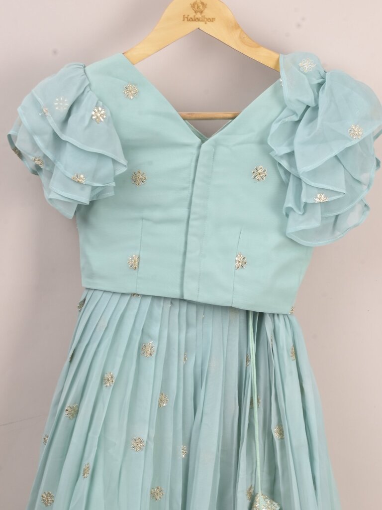 Designer lehengas for girls | sky blue | party wear & festive wear | 8-9 years