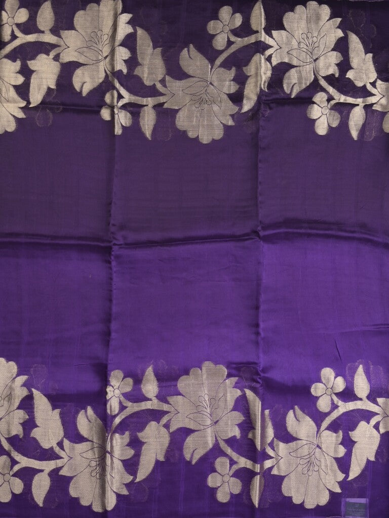 Kora fancy saree blue color allover plain with zari border and zari pallu & self blouse