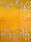Kora fancy saree yellow color allover plain with zari border and zari pallu & self blouse