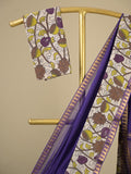 Mangalagiri cotton saree in royal blue color with kalamkari border and zari pallu & kalamkari blouse