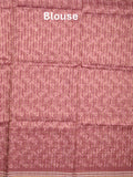 Tussar fancy saree onion pink color allover checks & prints with contrast pallu and printed blouse