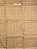 Tussar fancy saree cream color allover checks & prints with contrast pallu and printed blouse