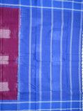 Dhaka cotton saree wine color allover prints & Small kaddi border with contrast pallu and plain blouse