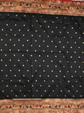 Banaras pattu saree black color allover zari motifs & paithani border with paithani pallu and contrast blouse