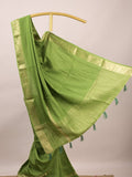 Dola silk fancy saree for women | yellow | allover stripes | party wear