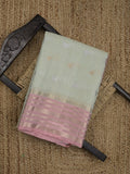 Chanderi fancy saree allover motifs with zari border with attached matching blouse