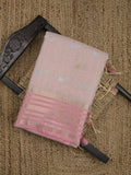 Chanderi fancy saree allover motifs with zari border with attached matching blouse