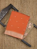 Maheshwari fancy saree allover motifs with short border with contrast pallu and attached blouse
