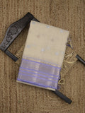 Chanderi fancy saree allover motifs with zari border with attached matching blouse