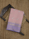 Chanderi fancy saree allover motifs with zari border with attached matching blouse