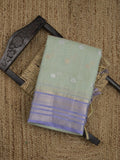 Chanderi fancy saree allover motifs with zari border with attached matching blouse