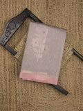 Chanderi fancy saree allover motifs with zari border with attached matching blouse
