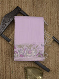 Chanderi fancy saree allover motifs with zari border with attached matching blouse